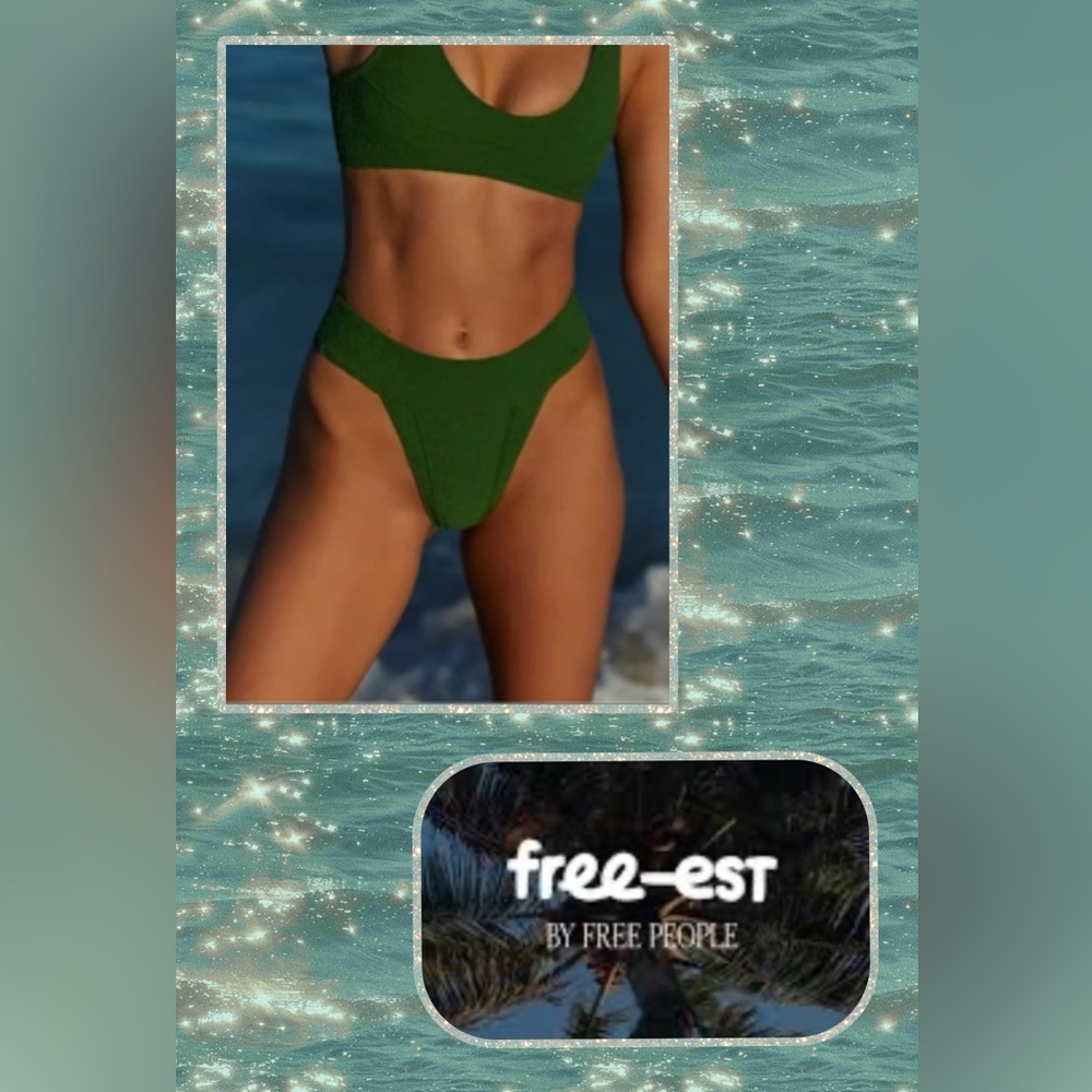 Free People Green Farrah Dylan Bikini Bottom